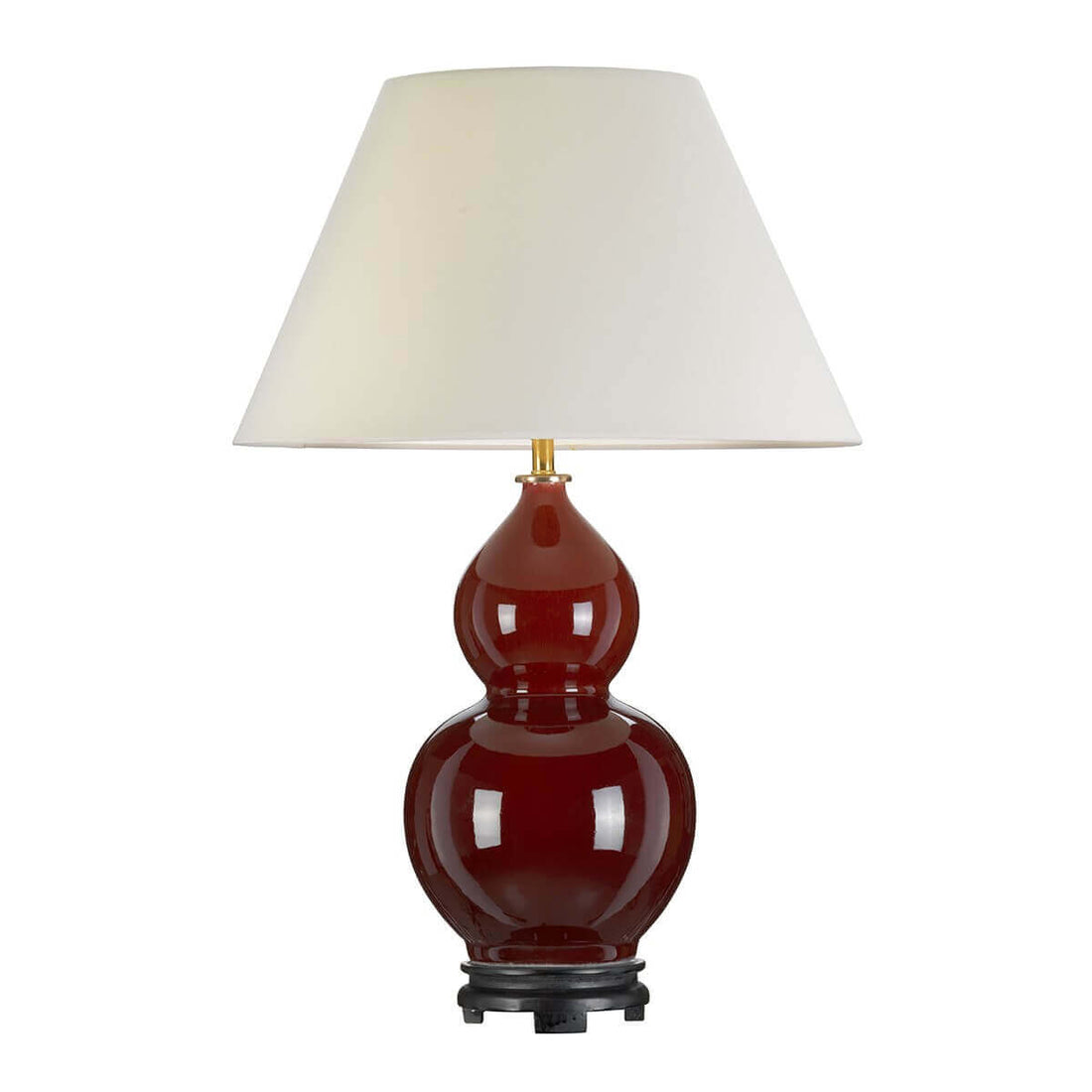 Lampe à poser Harbin rouge et grise, céramique