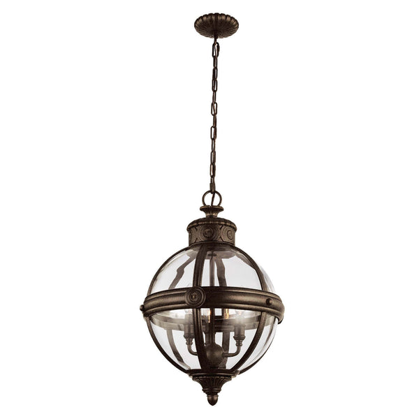 Lustre Adams 3 lumières bronze, verre