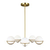 Lustre Apollo 5 lumières laiton, verre