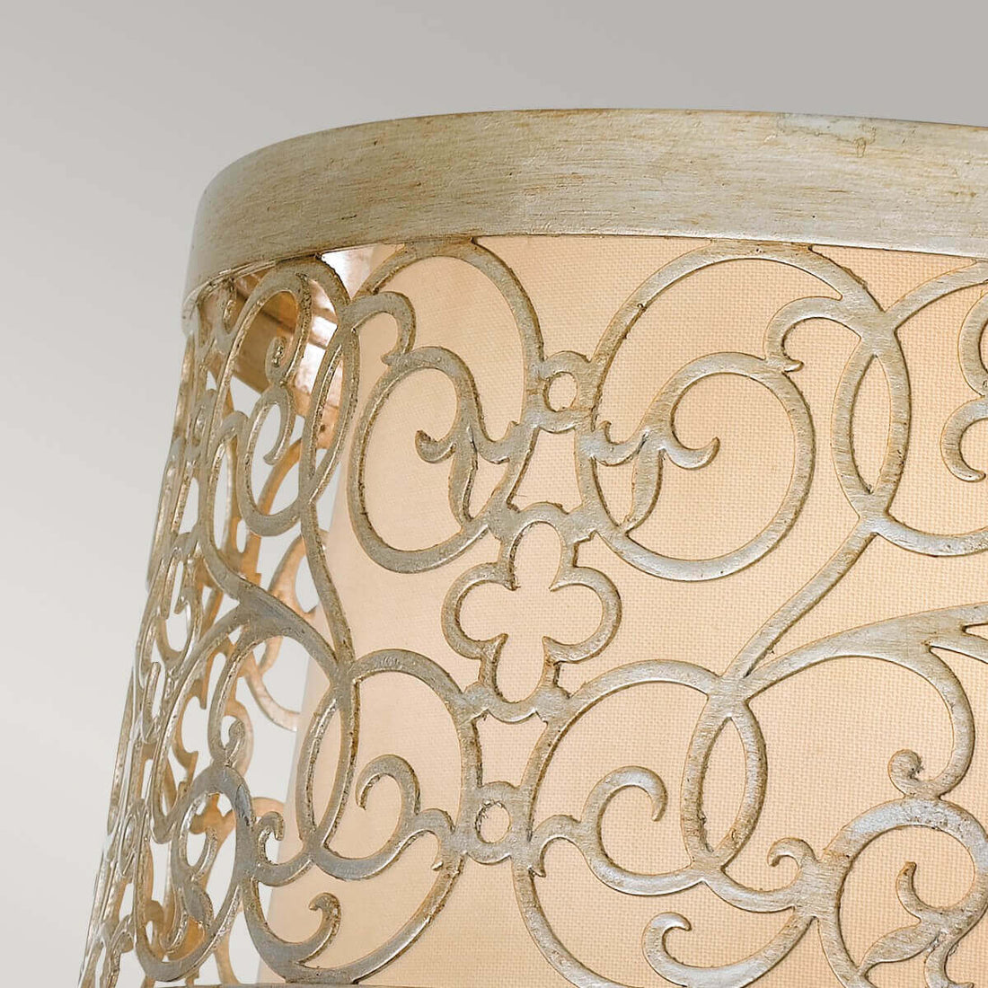 Plafonnier Arabesque 2 lumières argenté, verre