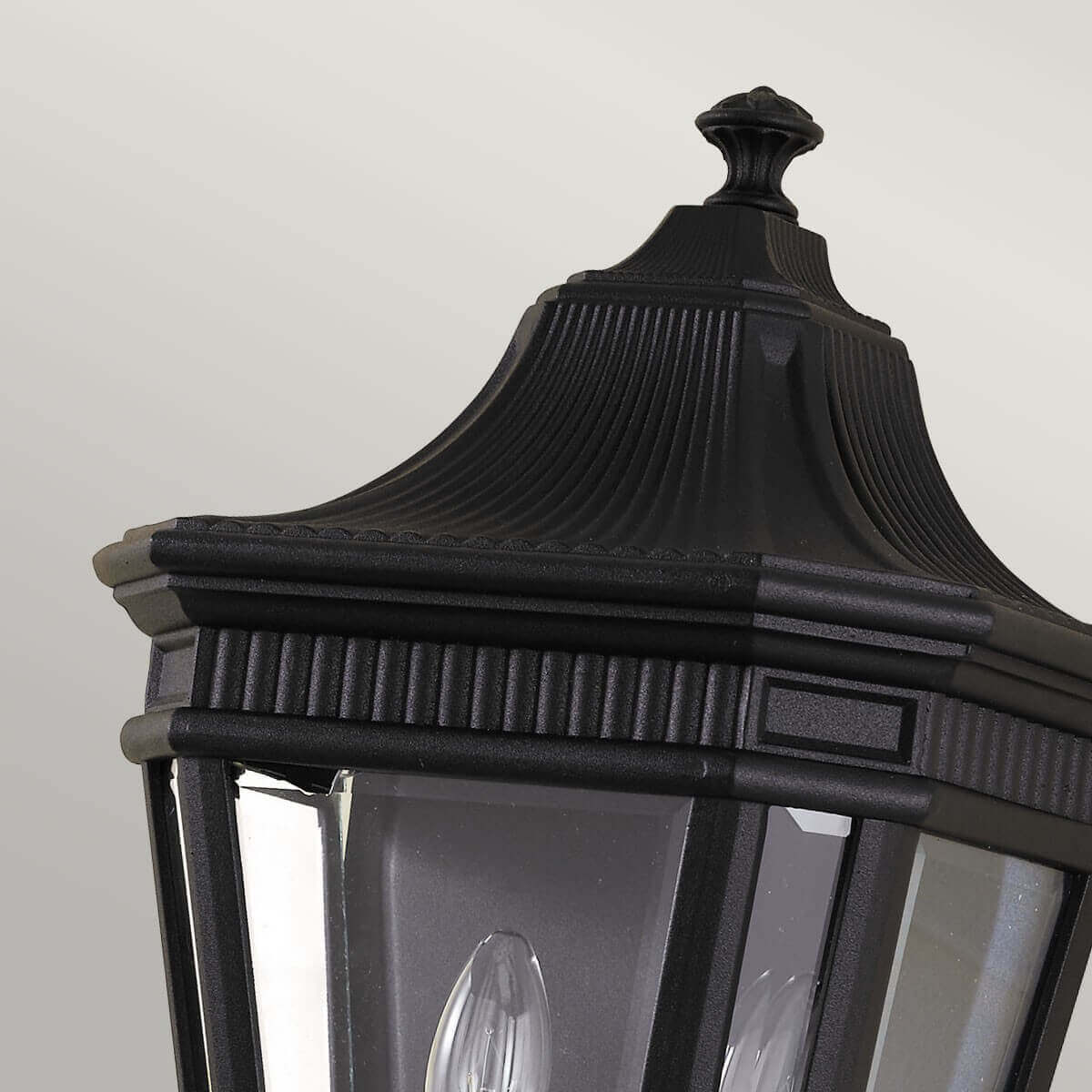 Applique extérieure Cotswold Lane 2 lumières noire, verre, H 40,6 cm