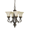 Lustre Drawing Room 4 lumières bois foncé, verre
