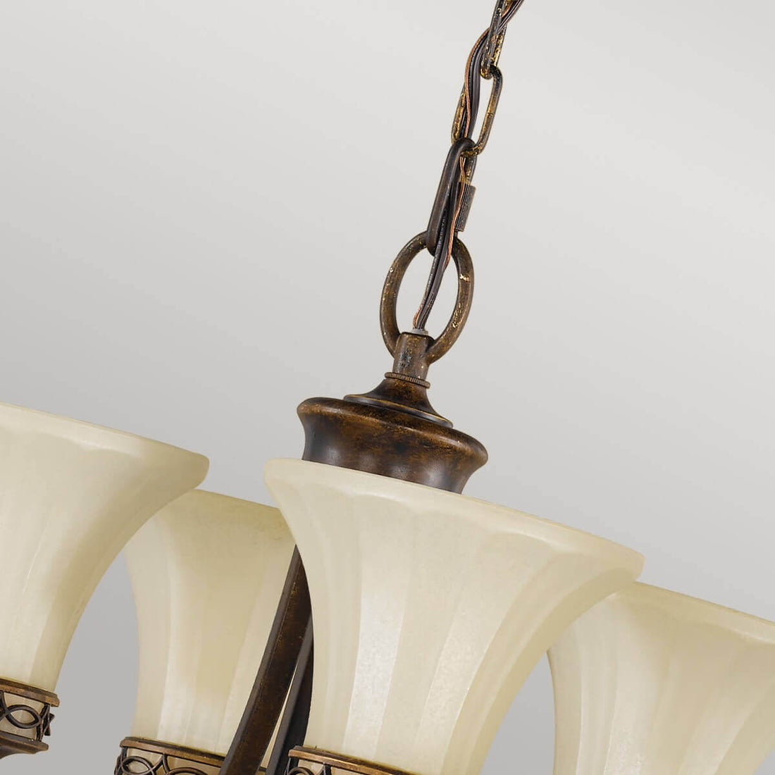 Lustre Drawing Room 4 lumières bois foncé, verre