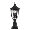 Lampadaire extérieur English Bridle 3 lumières noir, verre, H 55,3 cm