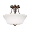 Plafonnier Evington 2 lumières nickel, verre
