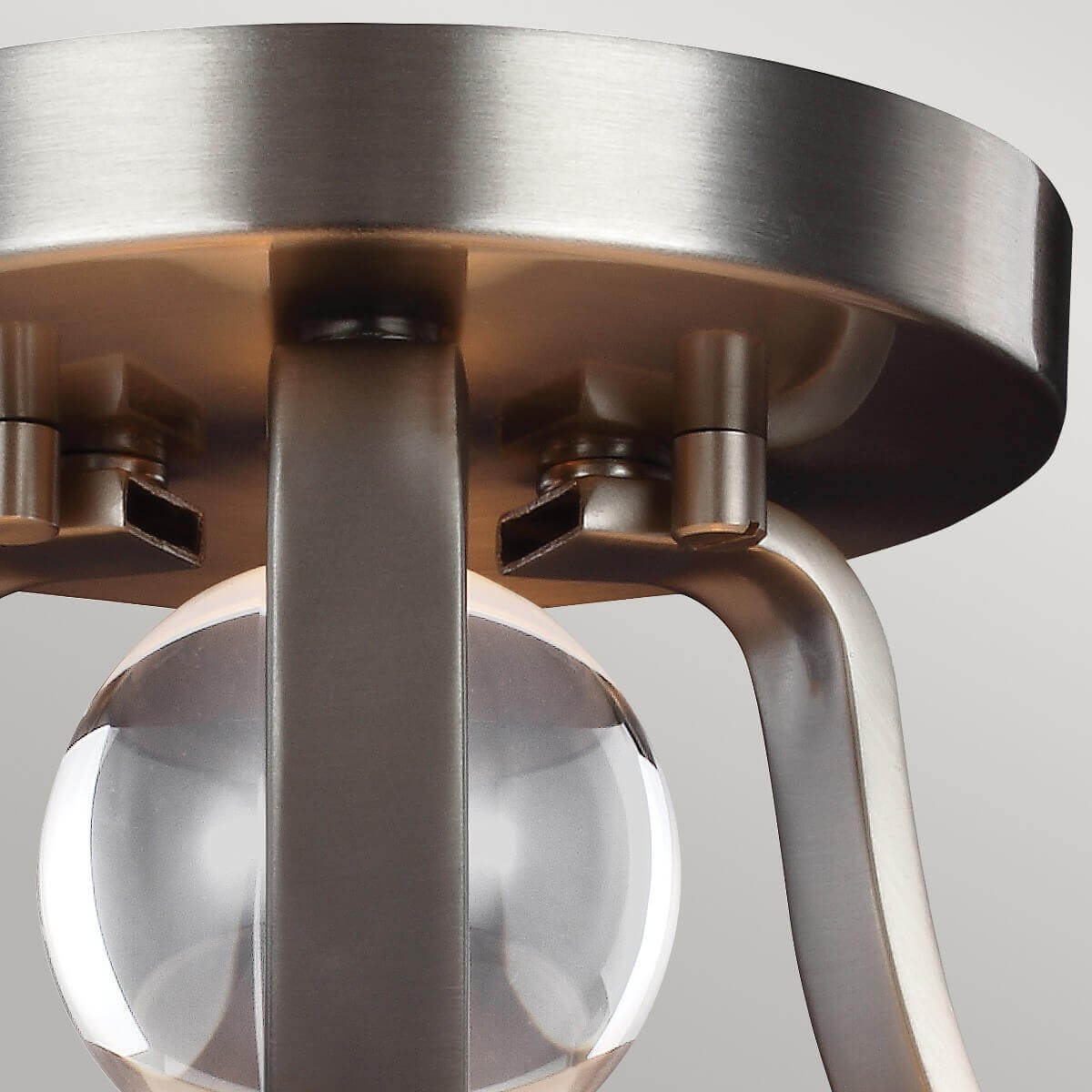 Plafonnier Evington 2 lumières nickel, verre