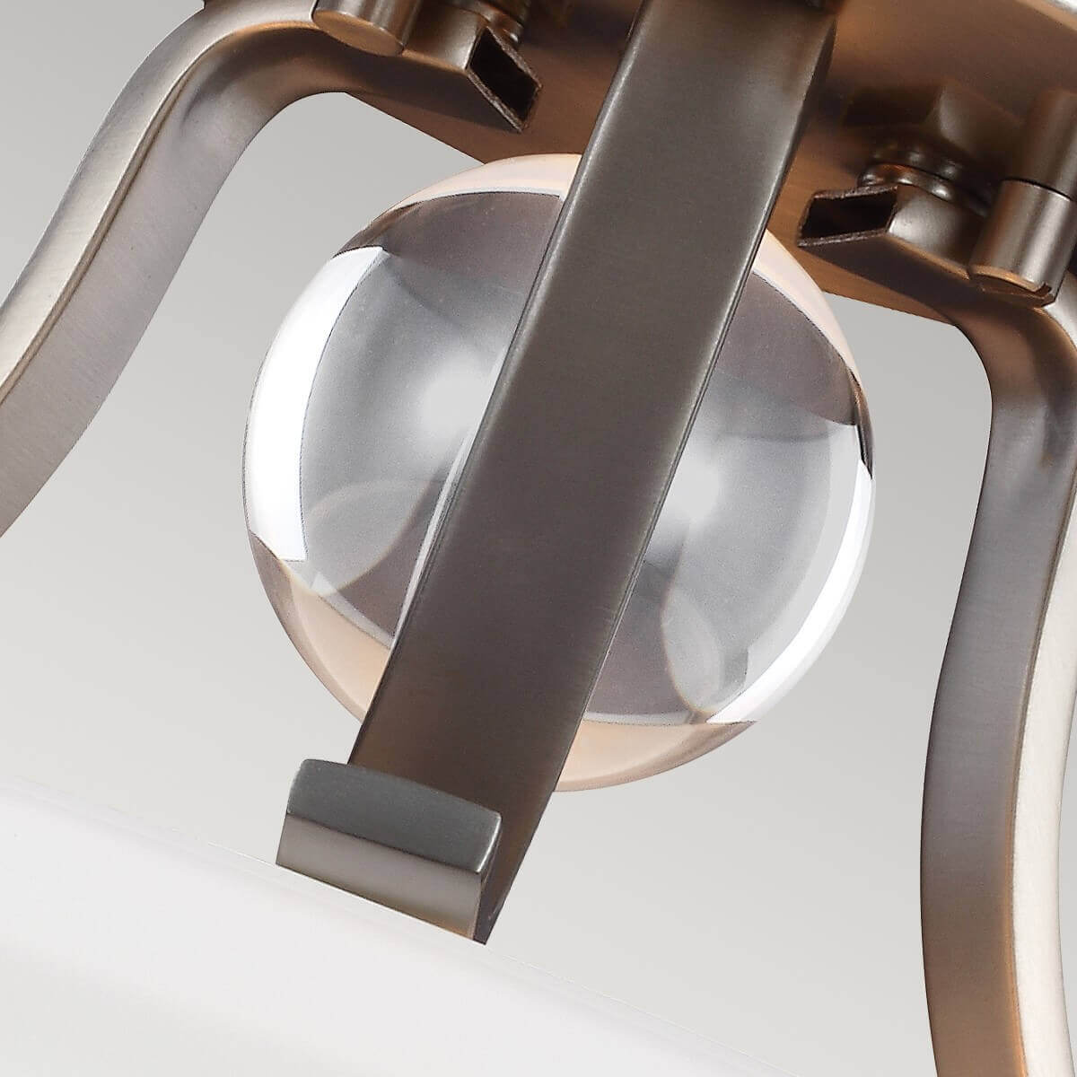 Plafonnier Evington 2 lumières nickel, verre