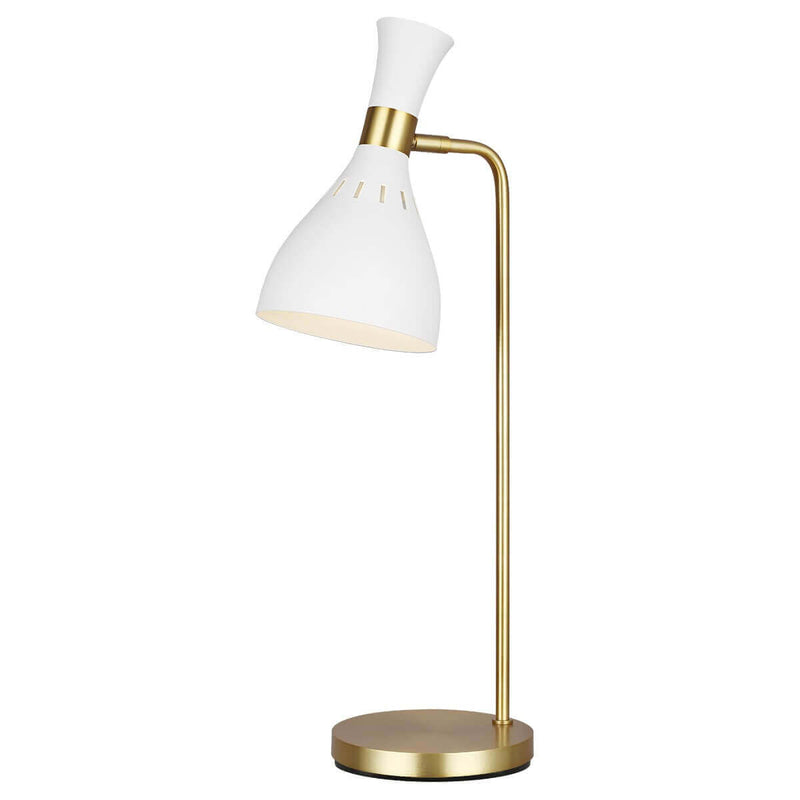 Lampe à poser Joan blanche mat et laiton