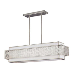 Lustre Kenney 5 lumières argenté, lin