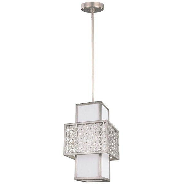 Suspension Kenney argentée, lin