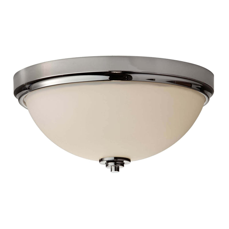 Plafonnier Malibu 2 lumières chromé, verre