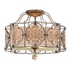 Plafonnier Marcella 3 lumières bronze, verre