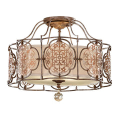 Plafonnier Marcella 3 lumières bronze, verre