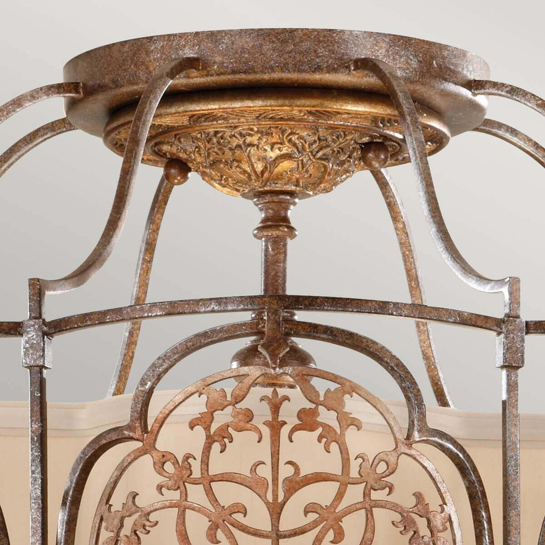 Plafonnier Marcella 3 lumières bronze, verre