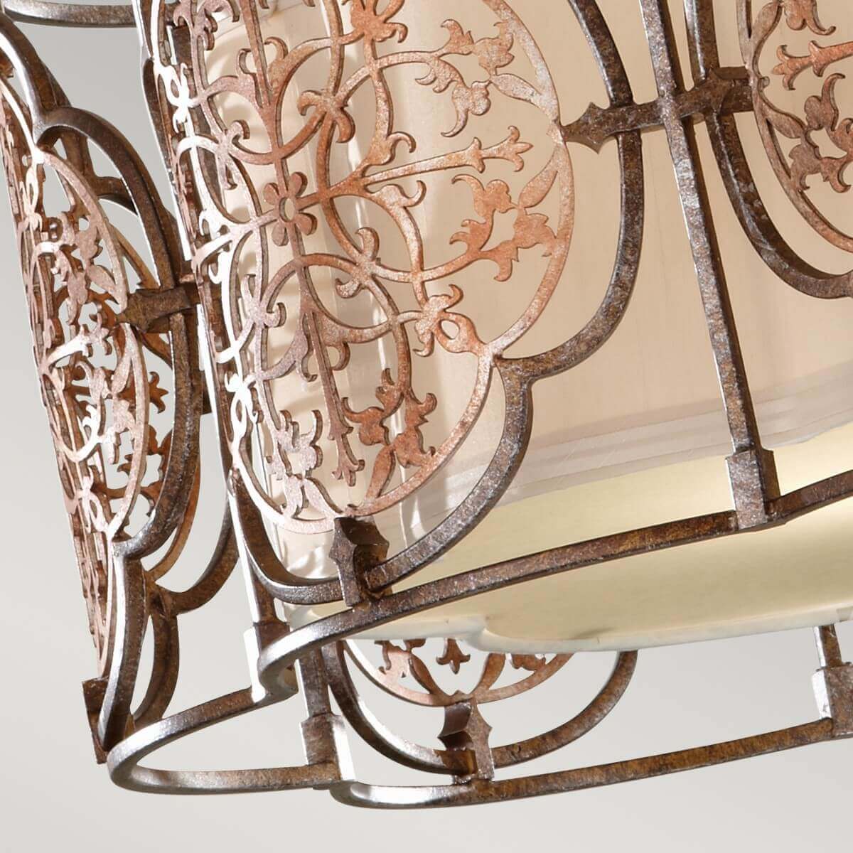 Plafonnier Marcella 3 lumières bronze, verre