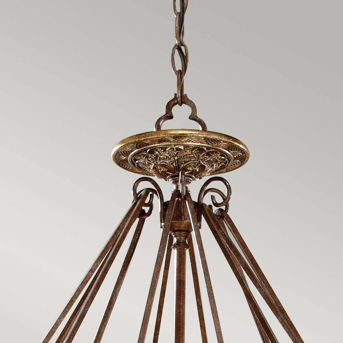 Lustre Marcella 4 lumières bronze, verre