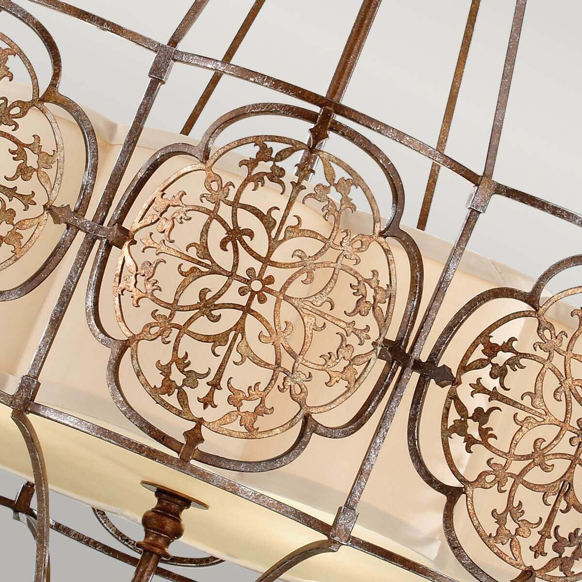Lustre Marcella 4 lumières bronze, verre