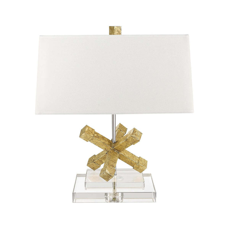 Lampe à poser Jackson Square dorée et crème