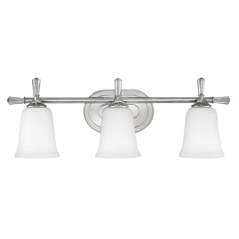 Applique murale Blythe 3 lumières chromée, verre