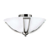 Plafonnier Bolla 2 lumières nickel satiné, verre, Ø 42,5 cm