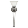 Applique murale Bolla nickel satiné, verre, H 66 cm