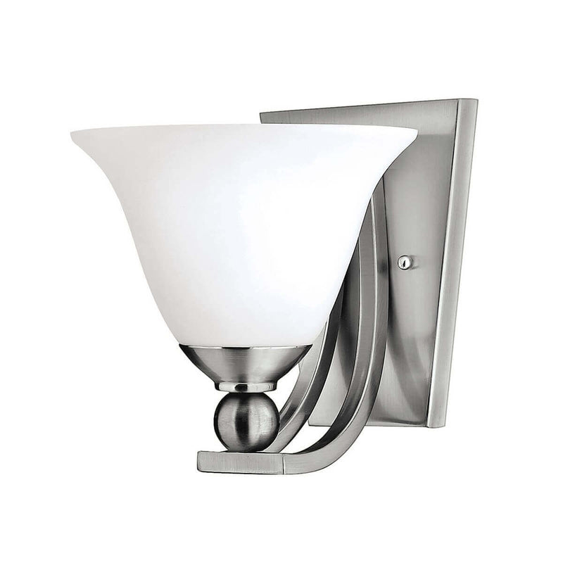 Applique murale Bolla nickel satiné, verre, L 22,2 cm