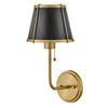 Applique murale Clarke laiton et noire, verre