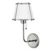 Applique murale Clarke nickel poli et blanche, verre