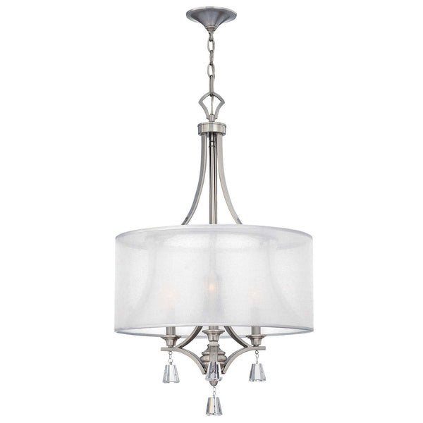 Lustre Mime 3 lumières nickel satiné, cristal