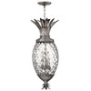 Suspension Plantation 4 lumières nickel, verre