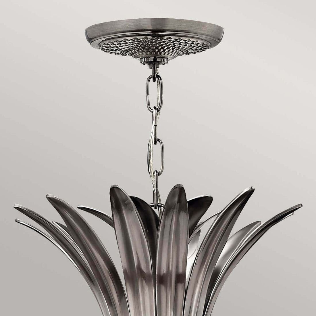 Suspension Plantation 4 lumières nickel, verre