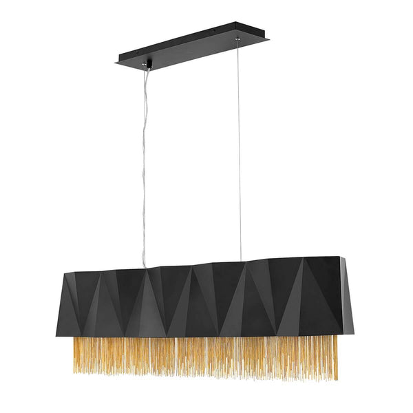 Suspension Zuma 6 lumières noire et dorée, L 110 cm