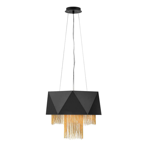 Suspension Zuma 6 lumières noire et dorée, Ø 45 cm