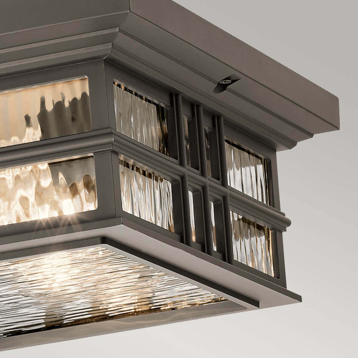 Plafonnier extérieur Beacon Square 2 lumières bronze, verre