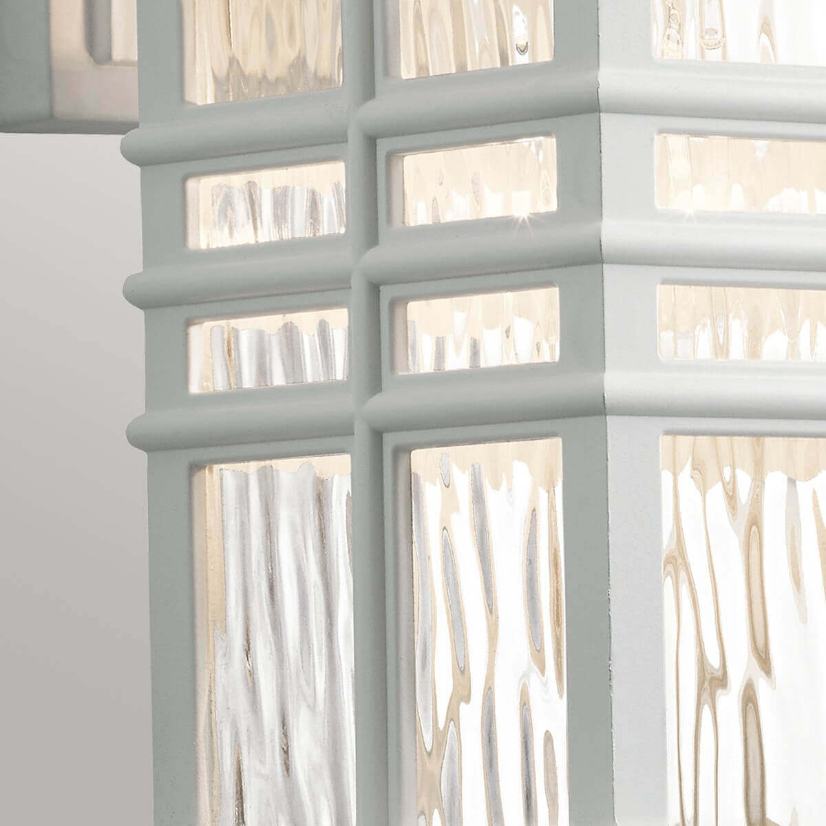 Applique extérieure Beacon Square blanche, verre, H 30,2 cm