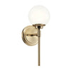 Applique murale Benno bronze et opale, verre