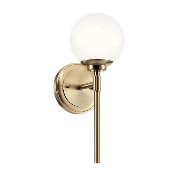 Applique murale Benno bronze et opale, verre