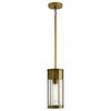 Suspension extérieure Camillo bois et laiton, verre