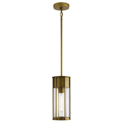Suspension extérieure Camillo bois et laiton, verre