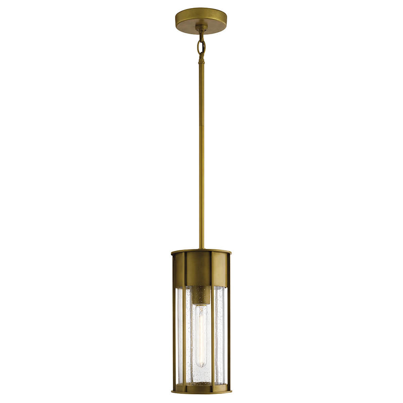 Suspension extérieure Camillo bois et laiton, verre