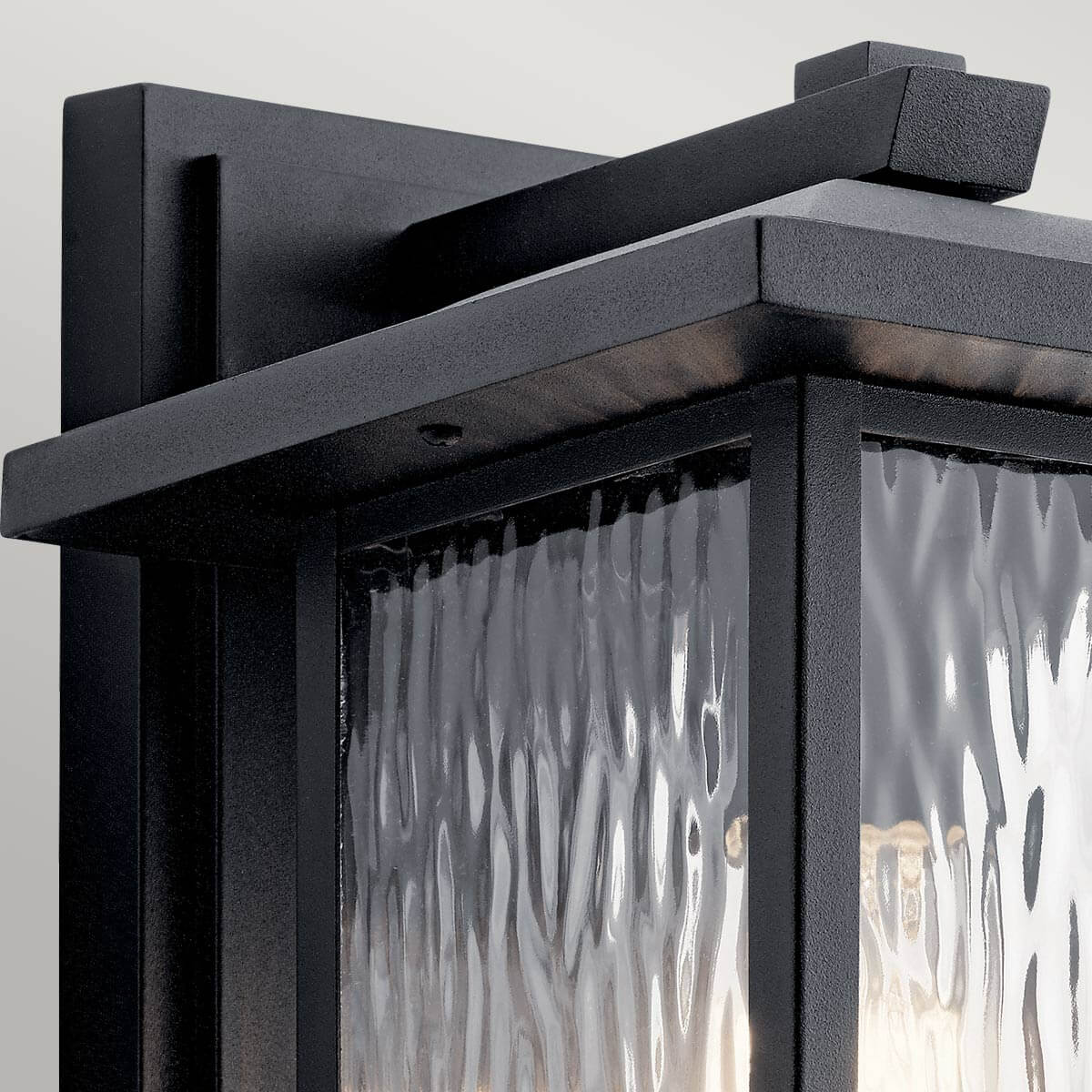 Applique extérieure Cappanna noire et transparente, verre, H 34,2 cm