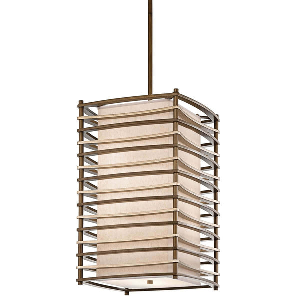 Suspension Moxie 4 lumières bronze, verre