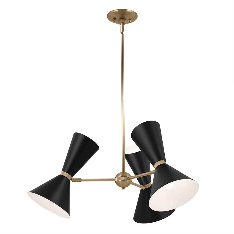 Lustre Phix 6 lumières noir et bronze