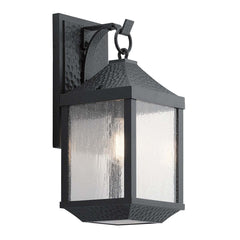 Applique extérieure Springfield noire, verre, H 45 cm