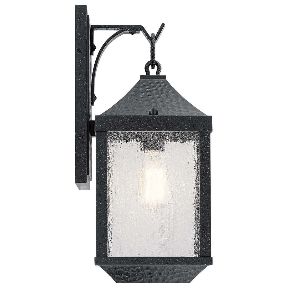 Applique extérieure Springfield noire, verre, H 45 cm