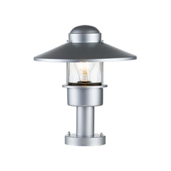 Lampadaire extérieur argenté, H 31,8 cm