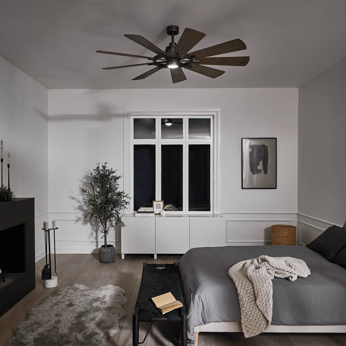 Ventilateur de plafond lumineux Gentry bois