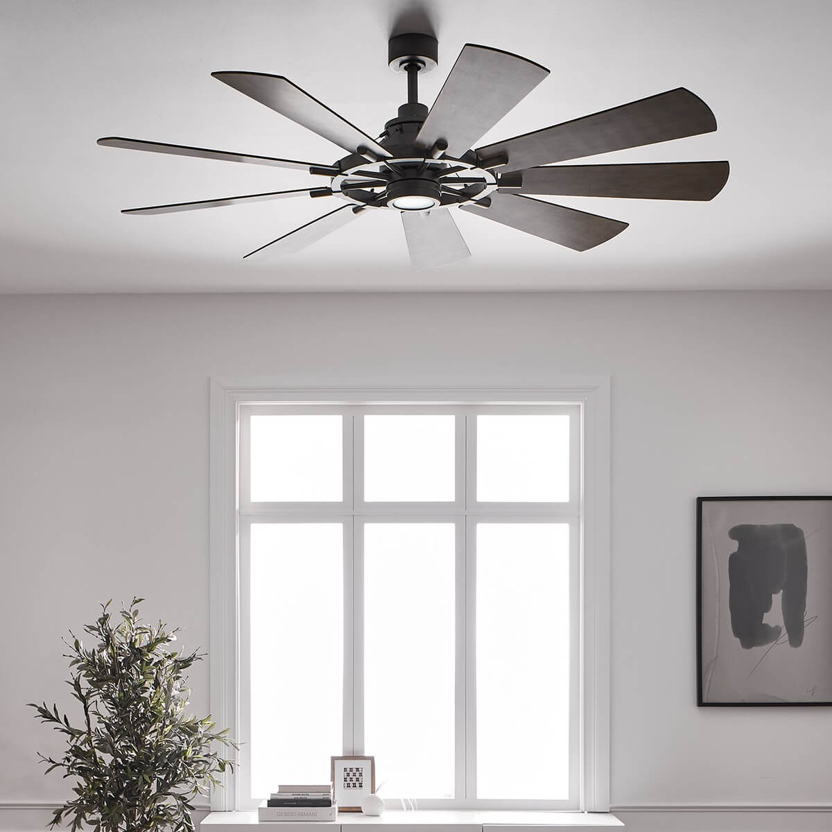 Ventilateur de plafond lumineux Gentry bois