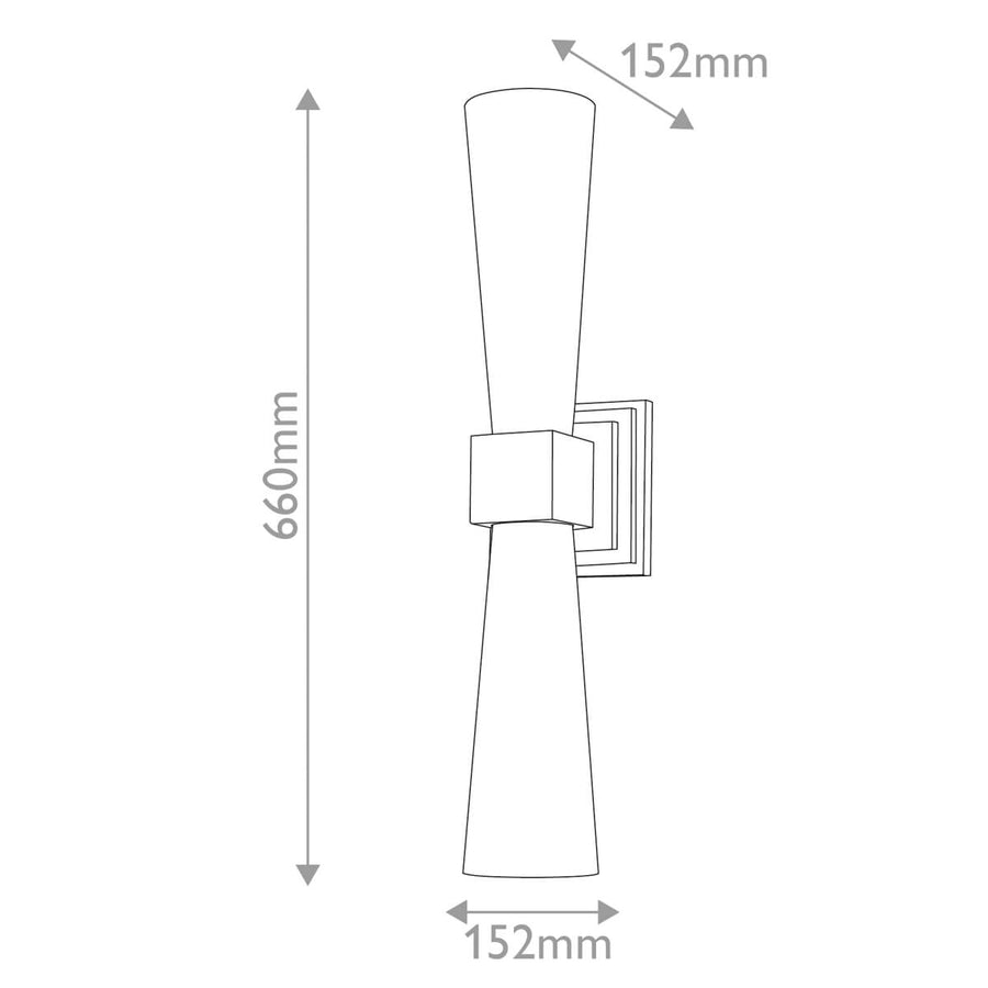 Applique murale Kristy 2 lumières dorée et opale, verre