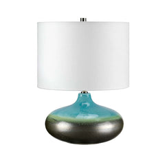 Lampe à poser Laguna turquoise et anthracite, porcelaine